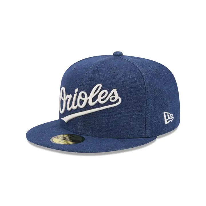 BALTIMORE ORIOLES MLB BLACK DENIM 59FIFTY NOIR/VERT 50e ANNIVERSAIRE