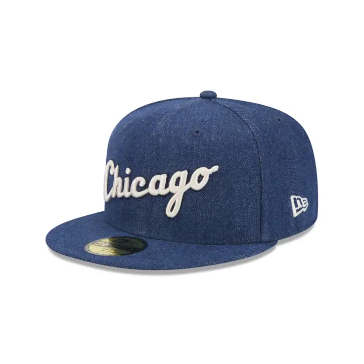CASQUETTE 59FIFTY MLB BLACK DENIM CHICAGO WHITE SOX NOIR/VERT ASG YEARS