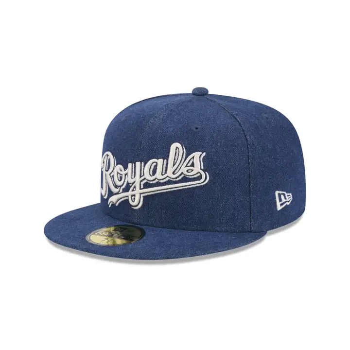 CASQUETTE 59FIFTY MLB BLACK DENIM KANSAS CITY ROYALS NOIR/VERT 50e ANNIVERSAIRE