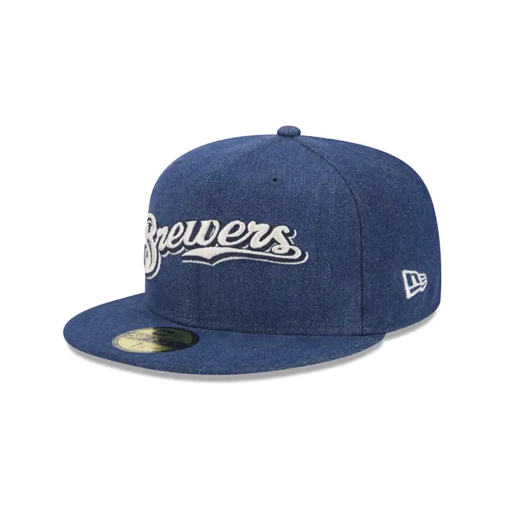 MILWAUKEE BREWERS MLB BLACK DENIM 59FIFTY NOI/VER 50ÈME ANN