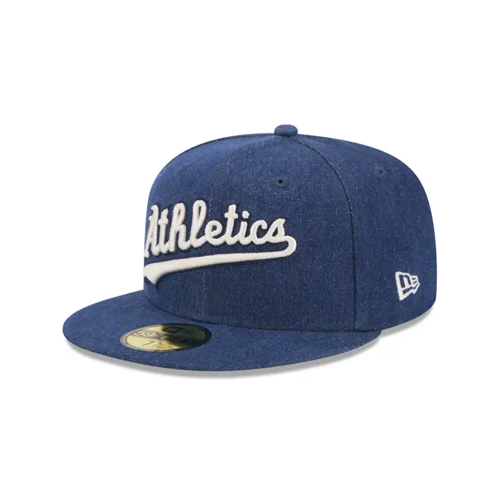 OAKLAND ATHLETICS MLB DENIM NOIR 59FIFTY NOI/VER 50ÈME ANN