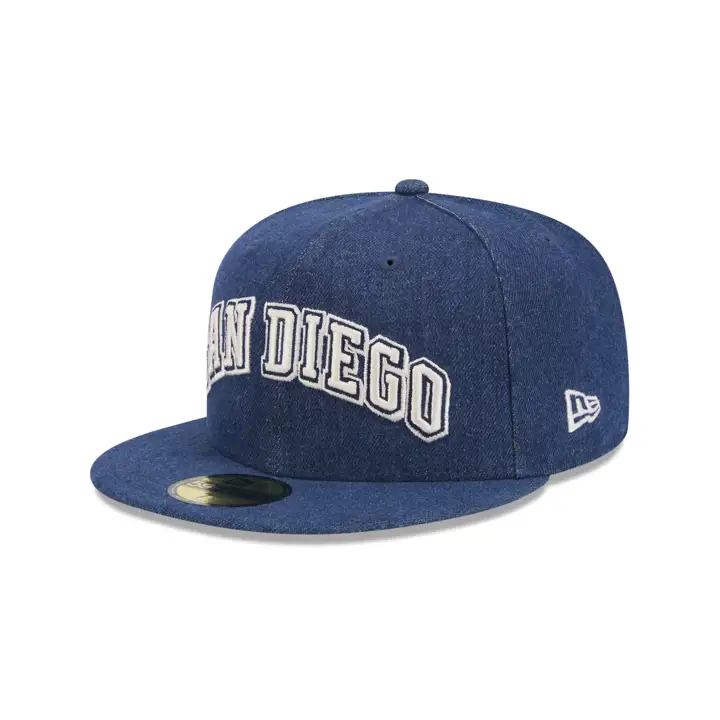 SAN DIEGO PADRES MLB BLACK DENIM 59FIFTY BLK/GRN PETCO PARK