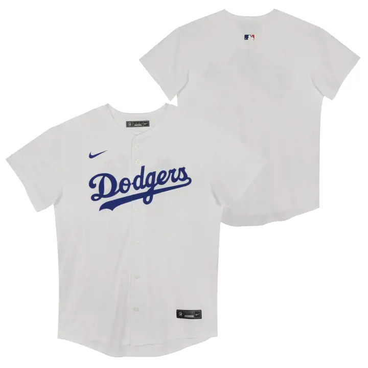Maillot de match blanc domicile vierge pour enfants MLB Los Angeles Dodgers
