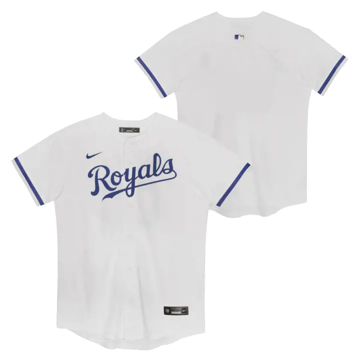 Maillot de baseball pour enfants, blanc, vierge, modèle domicile, des Royals de Kansas City