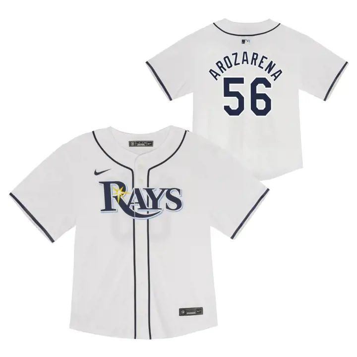 Maillot de match à domicile RAYS MLB pour nourrisson, joueur Randy Arozarena BLA