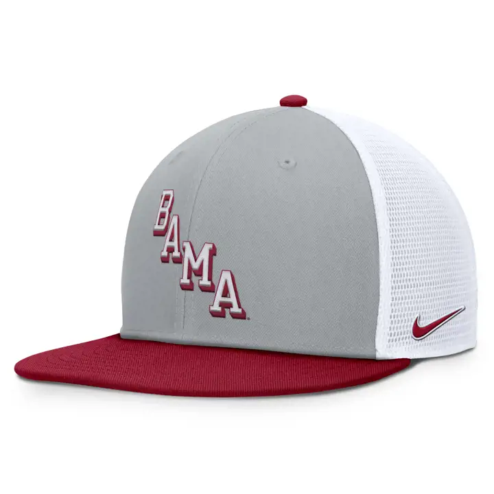 Alabama Crimson Tide NCAA NK Casquette filet ajustable à lettres inclinées gris/b