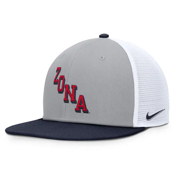 Casquette réglable en maille avec lettres inclinées Arizona Wildcats NCAA NK gris/marine