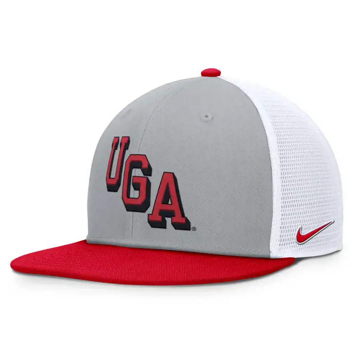 Georgia Bulldogs NCAA NK Casquette filet à lettres obliques rouge/gris