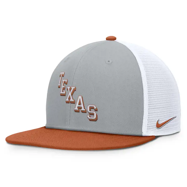 Texas Longhorns NCAA NK Casquette filet Lettres inclinées gris/ Tex Or