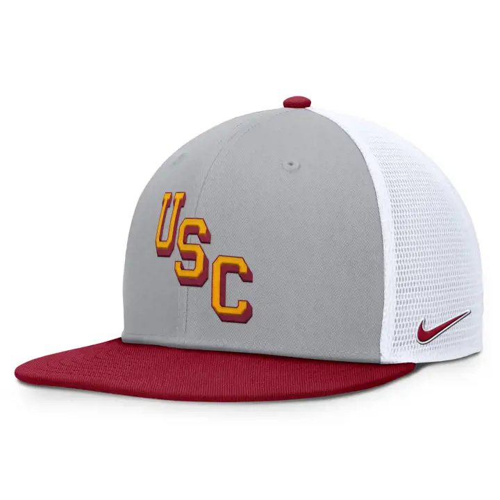 USC Trojans NCAA NK Lettres Inclinées Maille Casquette ajustable gris/cramoisi