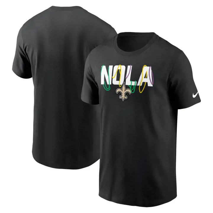 T-shirt Nike Nola Parade NFL pour homme des Saints de la Nouvelle-Orléans NOIR