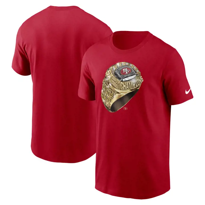 T-shirt rouge NFL Nike Champions Ring San Francisco 49ers pour homme