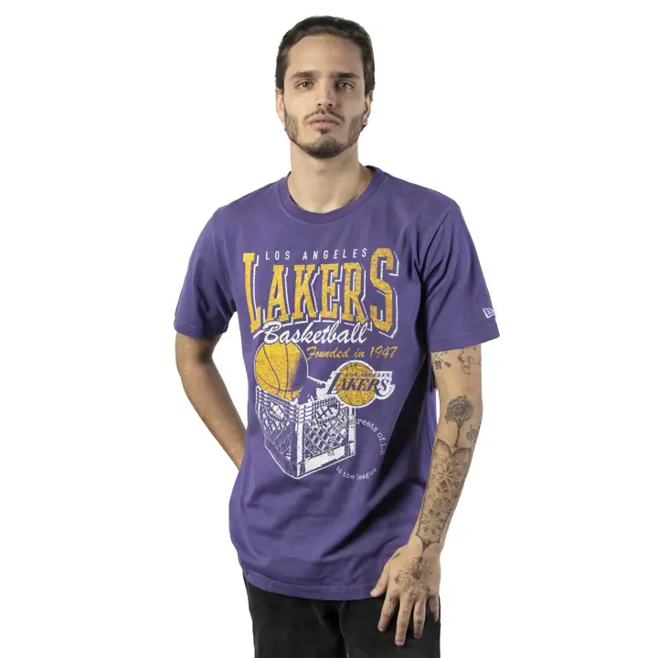 T-shirt basket-ball NBA Los Angeles Lakers PÊCHE