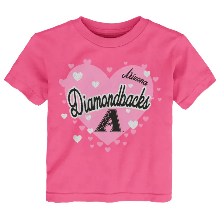 T-shirt Arizona Diamondbacks MLB Bébés Cœurs Bulles Rose