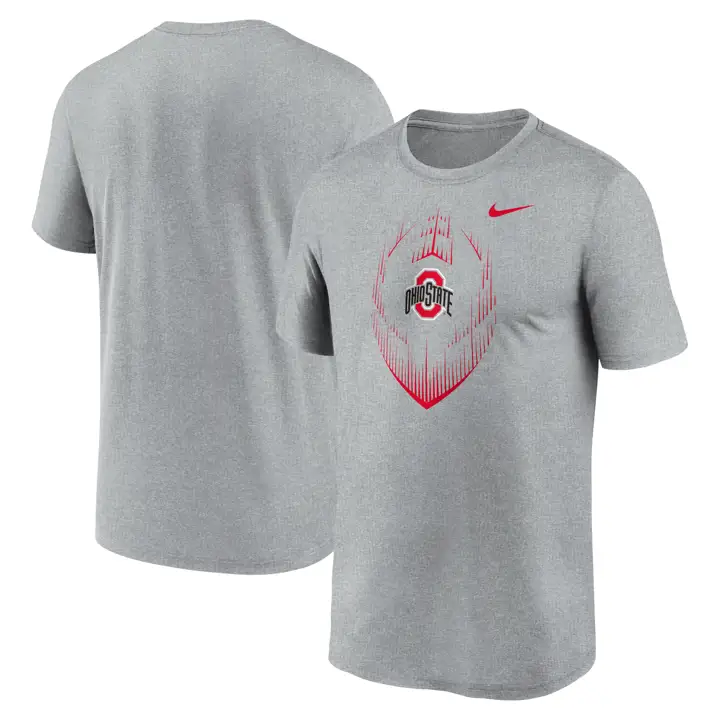 T-shirt SS Iconique de Football Légendaire des Buckeyes de l'Ohio State gris foncé