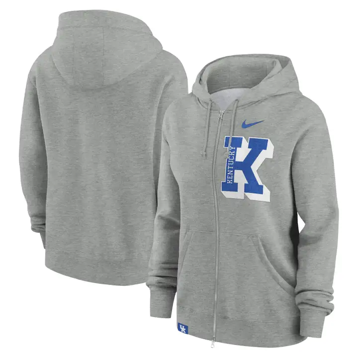 Kentucky Wildcats   Sweat à Capuche Zippé Oversize Varsity gris