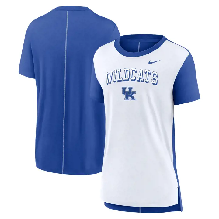 T-shirt Kentucky Wildcats coupe sport en mélange chiné et color-block – blanc