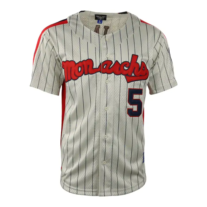 KANSAS CITY MONARCHS EFF NLB Pinstripe Button Down Jersey CR