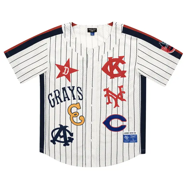 Negro League Baseball EFF NLB Maillot Boutonné Rayé C