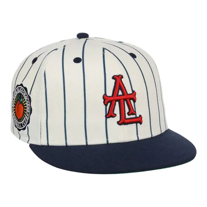 Casquette ajustée à rayures fines Atlanta Black Crackers EFF NLB ivoire/marine
