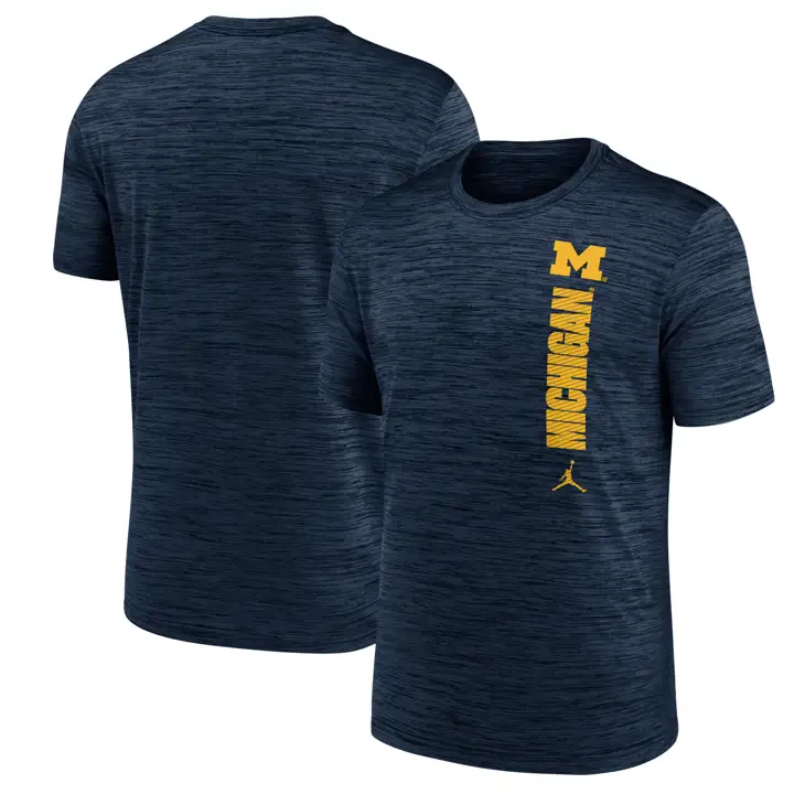 T-SHIRT VELOCITY NIKE DRI-FIT NCAA MICHIGAN WOLVERINES 24 MARINE