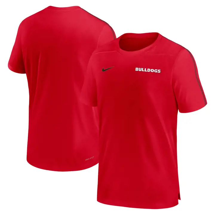 T-SHIRT ROUGE GEORGIA BULLDOGS NCAA DRIFIT COACHES UV 24