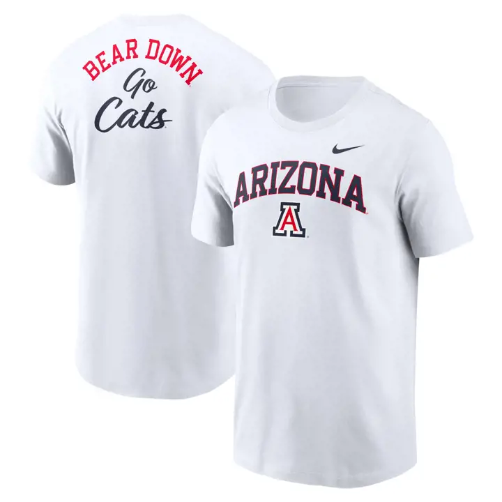 T-SHIRT ARIZONA WILDCATS NCAA COTTON CAMPUS SLOGAN 24 BLANC