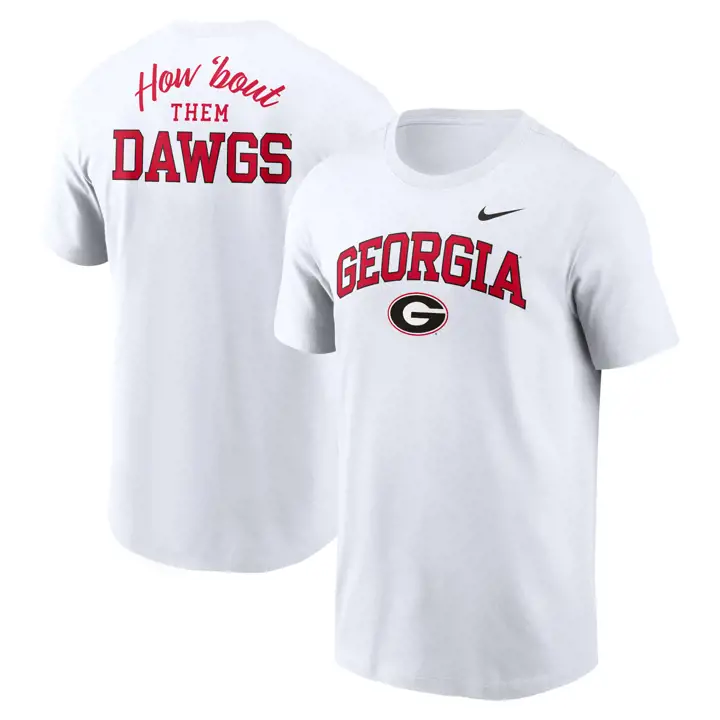 T-SHIRT GEORGIA BULLDOGS NCAA COTTON CAMPUS SLOGAN BLANC 24