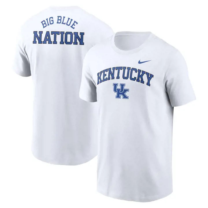 T-SHIRT KENTUCKY WILDCATS NCAA COTTON CAMPUS SLOGAN 24 BLANC
