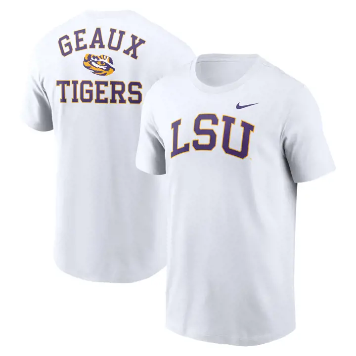 T-SHIRT À SLOGAN L.S.U. NCAA COTTON CAMPUS 24 BLANC