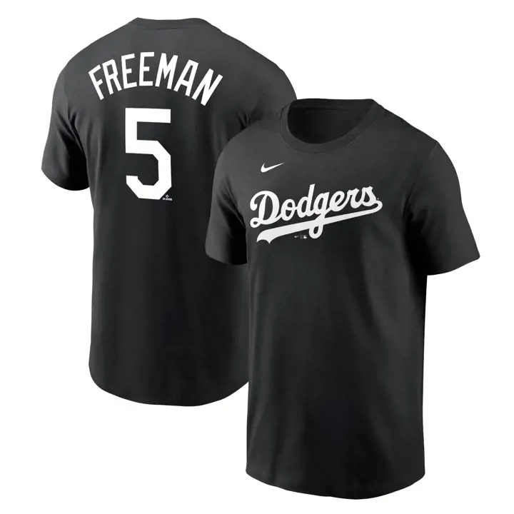 T-shirt joueur MLB Nike N&N Dodgers de Los Angeles Freeman NOIR