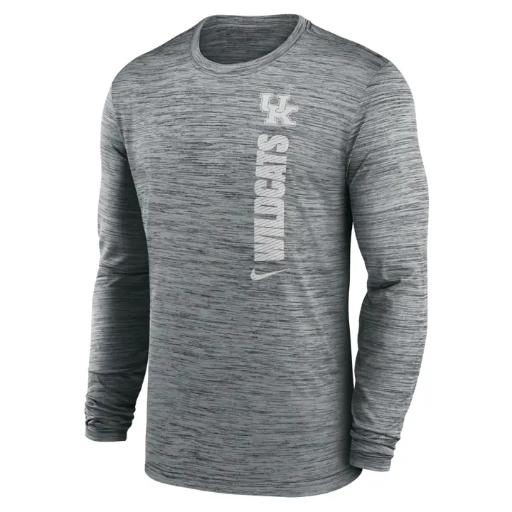 T-SHIRT KENTUCKY WILDCATS NCAA DRIFIT VELOCITY MANCHES LONGUES 24 GRIS FONCÉ