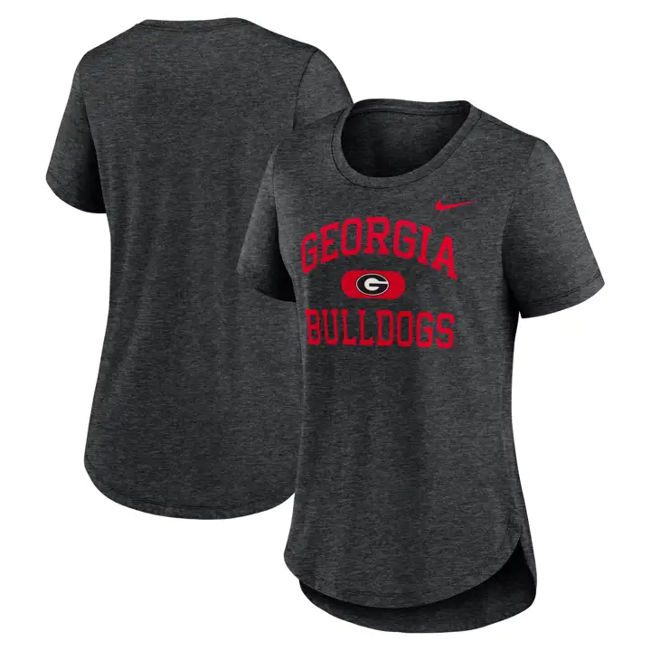 T-shirt classique femme tri-mélange GEORGIA BULLDOGS NCAA 24 BLK