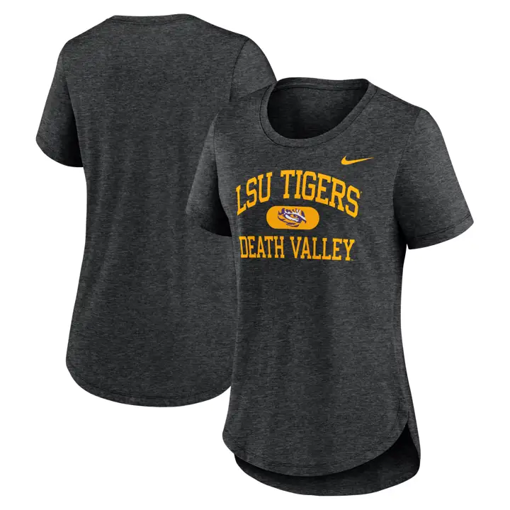 T-SHIRT CLASSIQUE FEMME TRI-MÉLANGE NCAA L.S.U. 24 NOIR