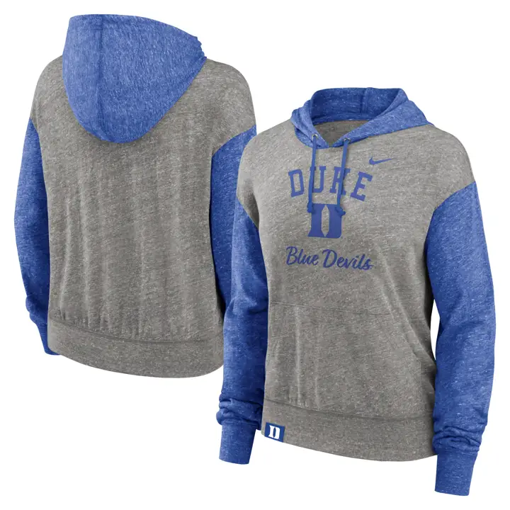 DUKE BLUE DEVILS NCAA FEMME VINTAGE GYM HOOD 24 GRY