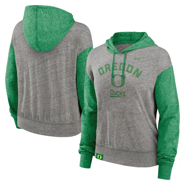 SWEAT À CAPUCHE VINTAGE FEMME OREGON DUCKS NCAA GRIS 24