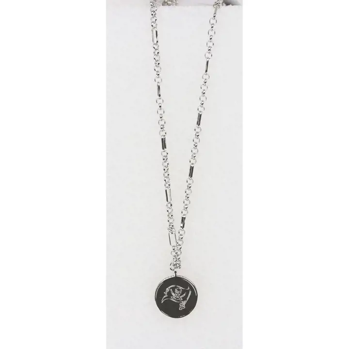 Collier avec pendentif logo des Buccaneers de Tampa Bay, argent