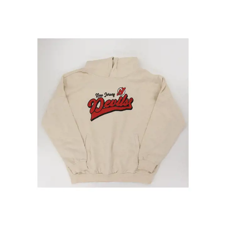 Chandail à capuchon vintage New Jersey Devils NHL Contact, TAN