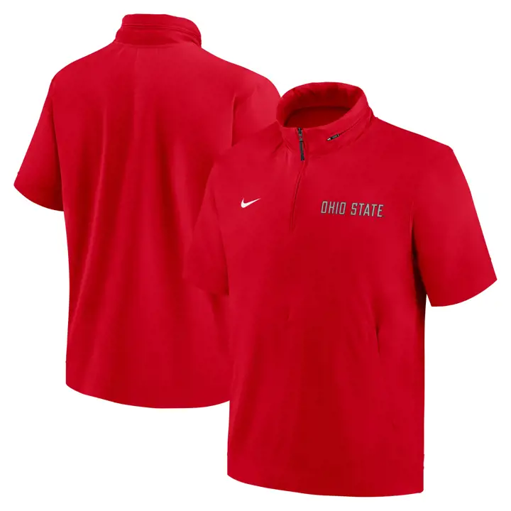 VESTE ENTRAÎNEUR OHIO STATE BUCKEYES NCAA SS ROUGE 24