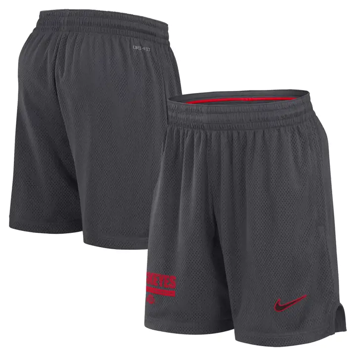 OHIO STATE BUCKEYES NCAA SHORT EN MESH DRI-FIT 24 ANTHRACITE