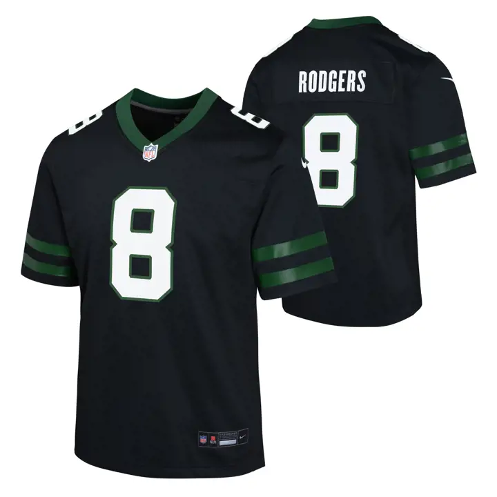 Maillot de match alternatif NFL New York Jets pour jeune BLK Aaron Rodgers