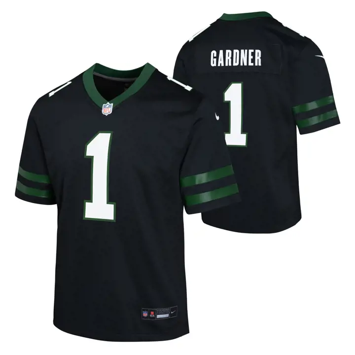 Maillot de match alternatif NFL New York Jets Youth BLK Sauce Gardner