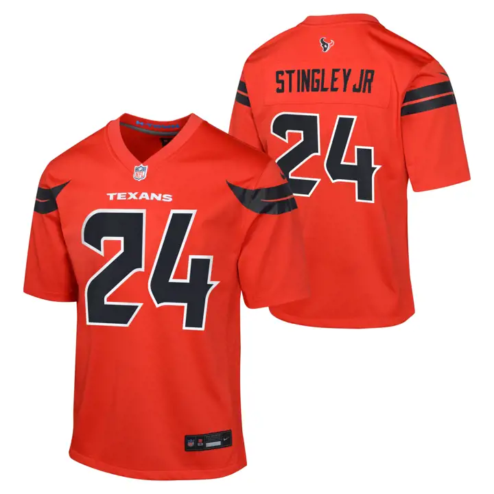 Maillot de match alternatif rouge NFL des Houston Texans pour jeunes - Derek Stingley