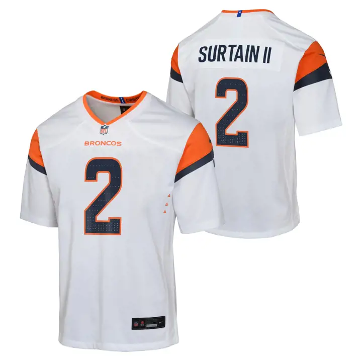 Maillot de match blanc NFL Denver Broncos pour jeune enfant - Patrick Surtain