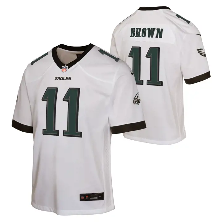Maillot de match NFL Philadelphia Eagles Jeune Blanc AJ Brown