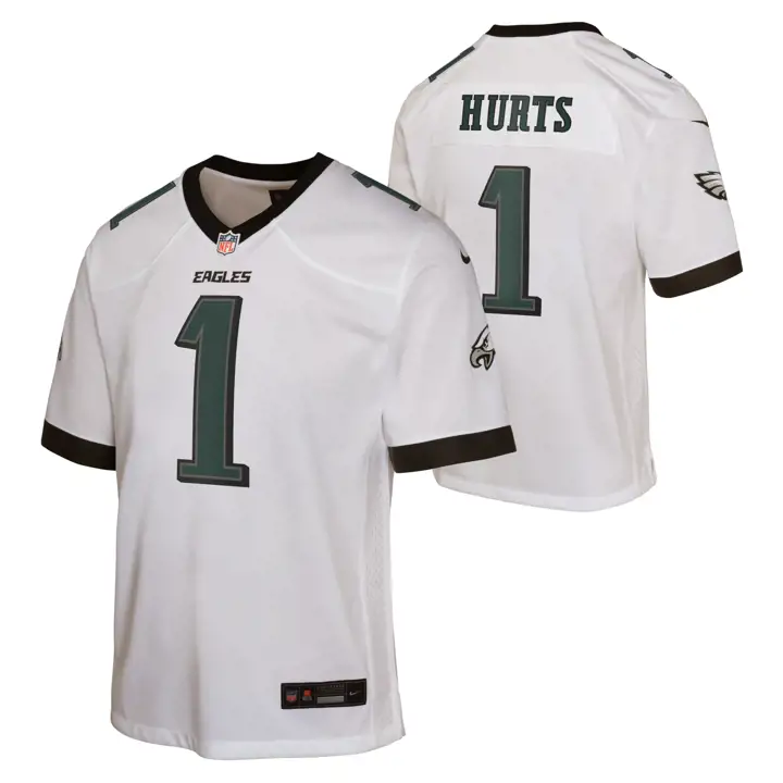 Maillot de match NFL enfant Philadelphia Eagles blanc WHT Jalen Hu
