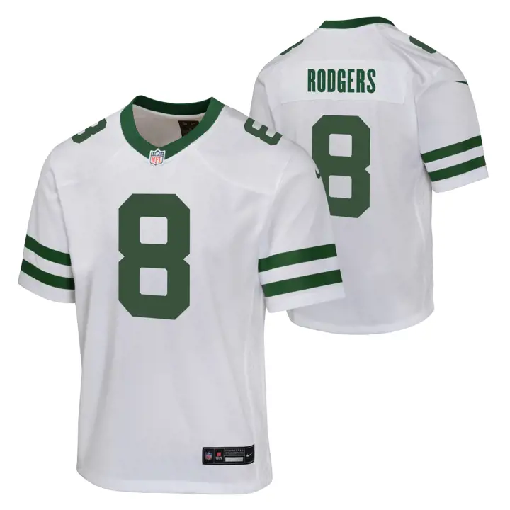 Maillot de match blanc NFL Jeunesse New York Jets WHT Aaron Rodgers