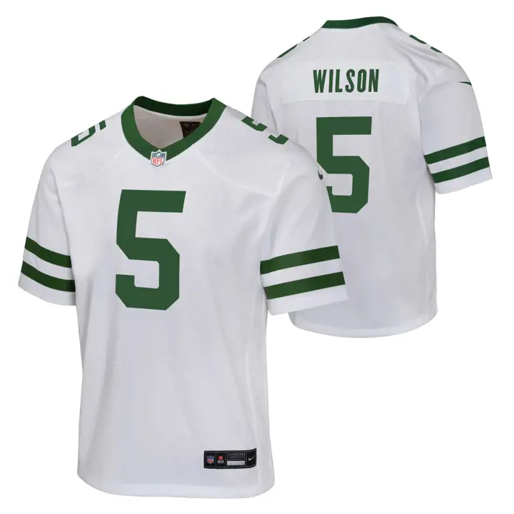 New York Jets NFL Maillot de match jeune blanc Garrett Wilson