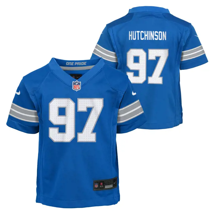 Detroit Lions NFL Toddler Game Jersey BLUE Aidan Hutchinson