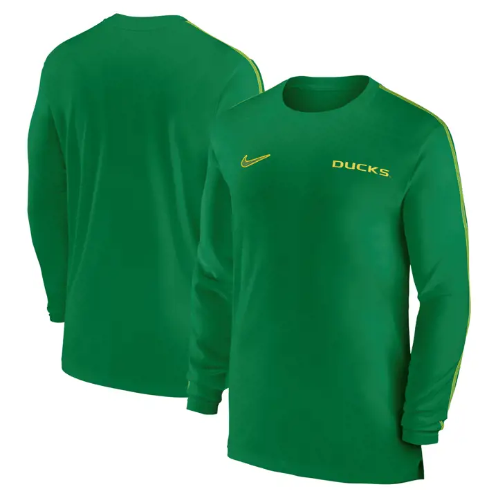 T-SHIRT À MANCHES LONGUES OREGON DUCKS NCAA DRIFIT COACHES 24 VERT